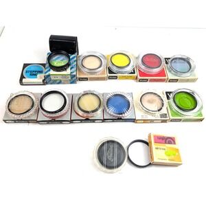 Vintage Camera Lens Filter Lot 55mm Kenko Vivitar Hoya Color Close-Up Rings